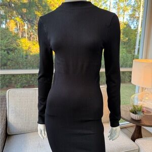 OQQ Chic Black Long Sleeve Dress - L